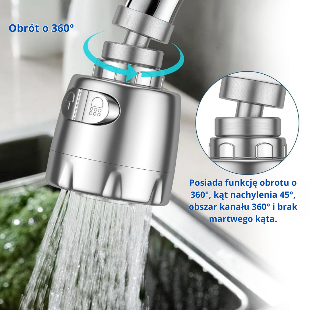 Elastyczna głowica kranu z 2 trybami pracy