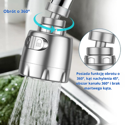 Elastyczna głowica kranu z 2 trybami pracy