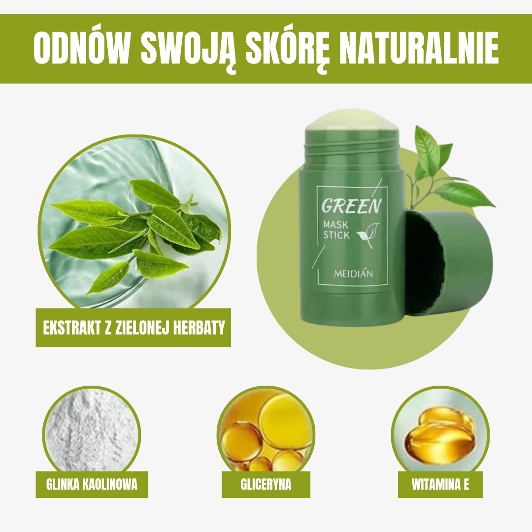 Zielona maseczka do twarzy Oferta 3 x 1