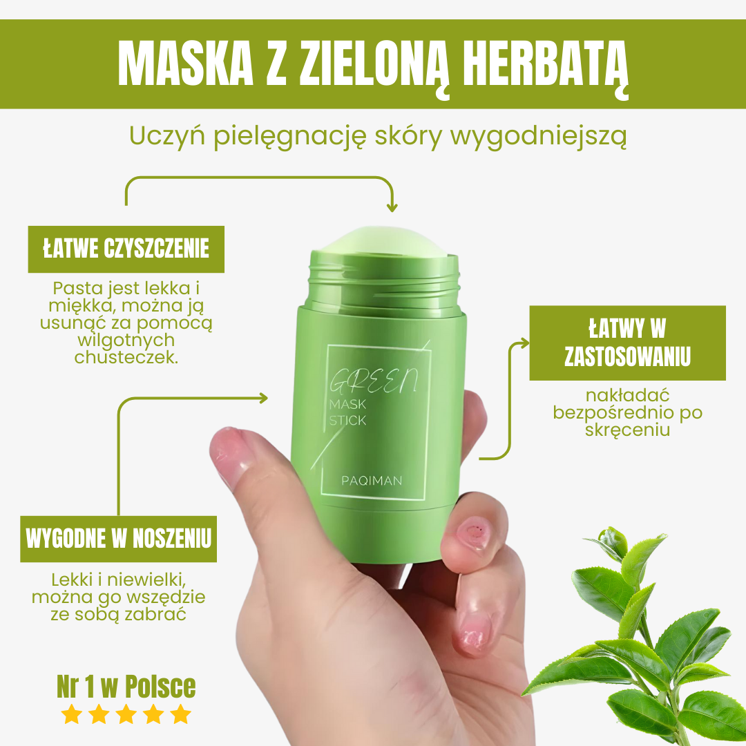 Zielona maseczka do twarzy Oferta 3 x 1